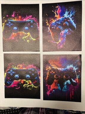 Colorful Video Game Controller Wall Art Prints- Set of 4